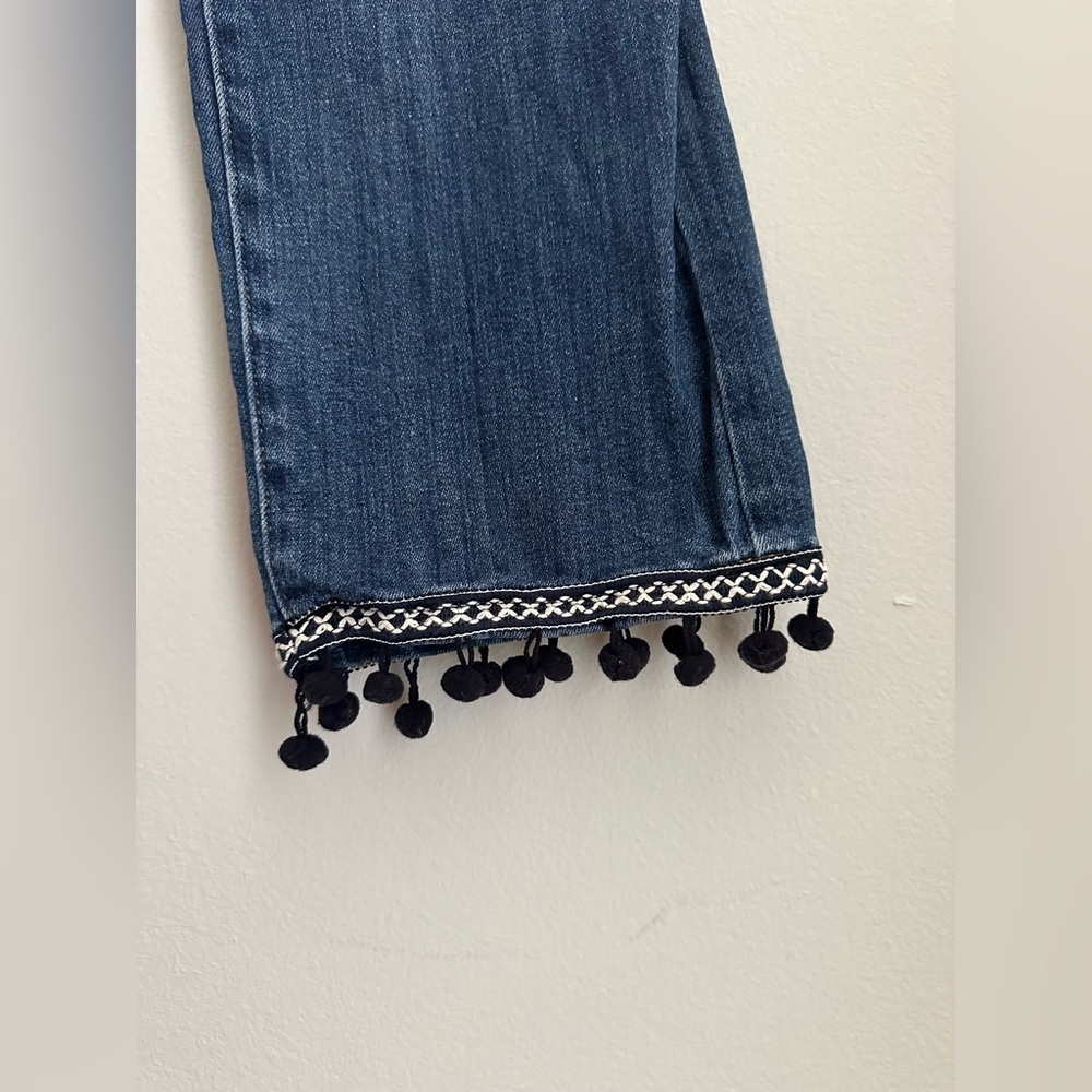 Judy Blu Straight Fit Cropped Jeans Pum Pum Trim Size 7/28 - Picture 4 of 11